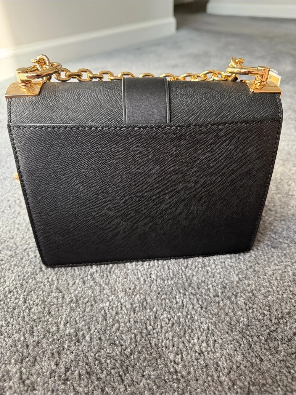Michael Kors Black Crossbody with Gold MK Emblem